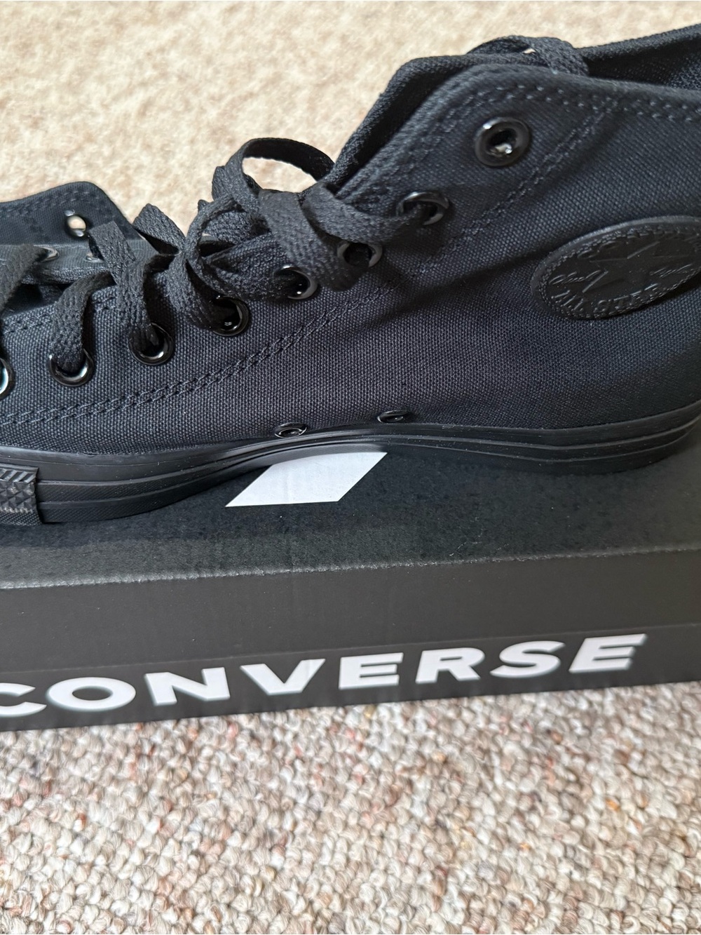 Converse Black High Top Men’s Canvas Sneakers - Picture 2 of 4